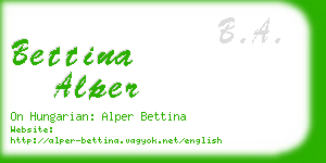 bettina alper business card